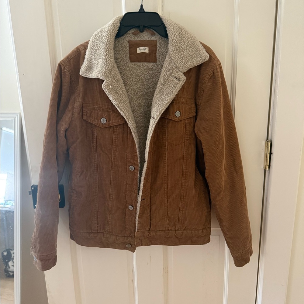 Brown Sherpa-Lined Jacket